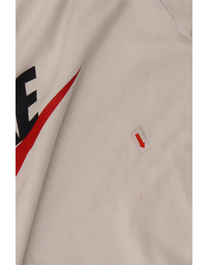 Γραφικό μπλουζάκι NIKE για αγόρια 13-14 ετών λευκό βαμβακερό