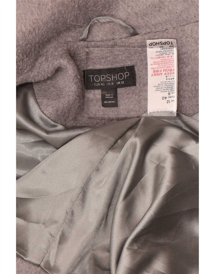 Topshop Γυναικείο Oversized Πανωφόρι UK 12 Medium Grey Polyester