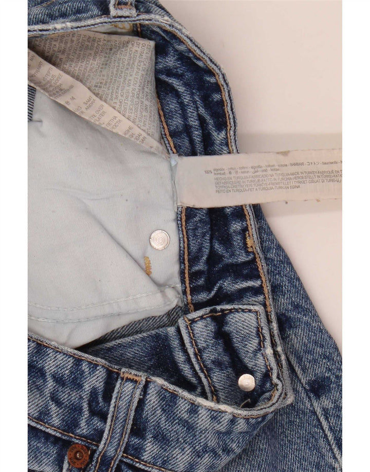 Zara γυναικείο τζιν με φαρδύ πόδι ταλαιπωρημένο EU 40 Medium W30 L33 Μπλε βαμβακερό