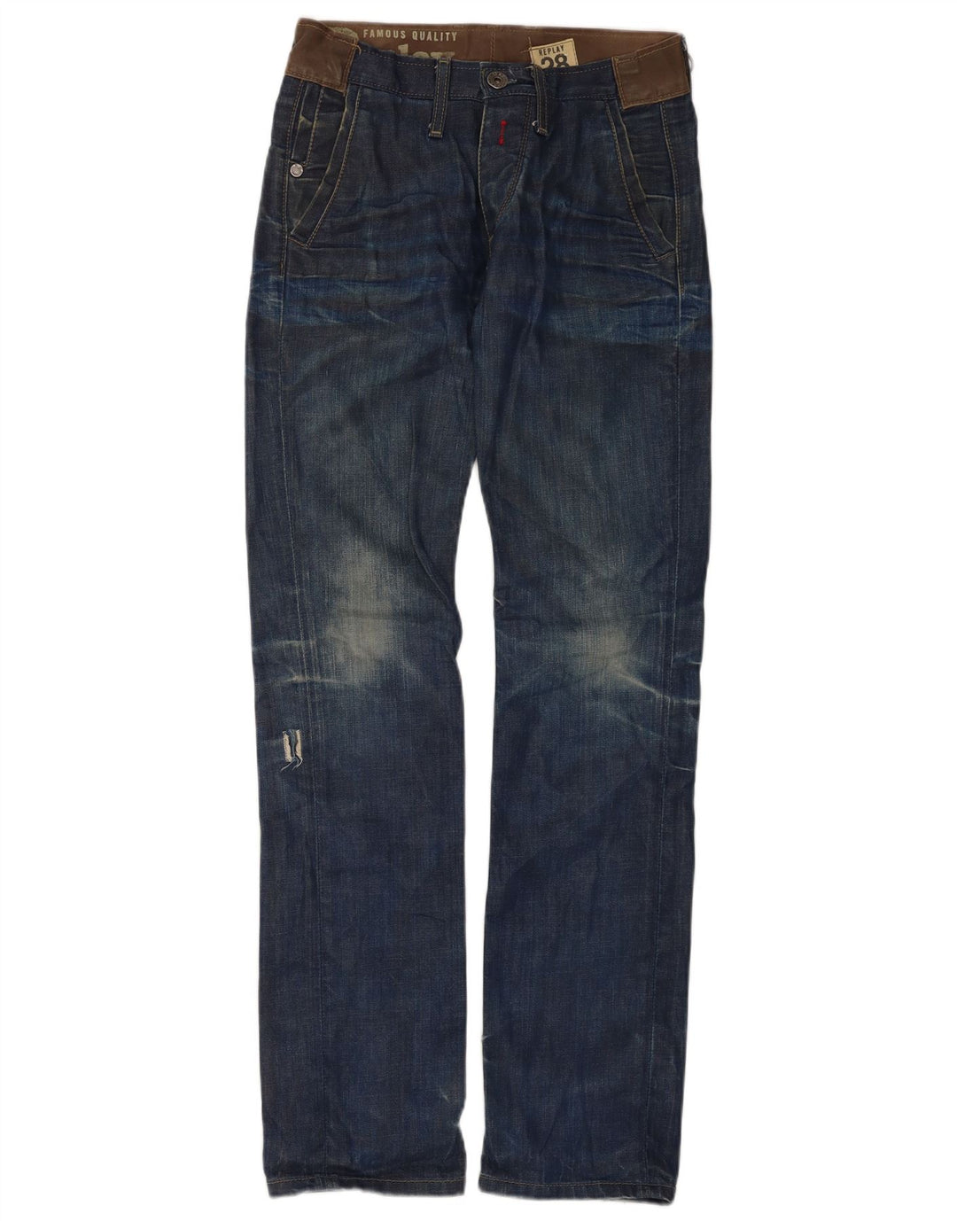 Replay Ανδρικά Distressed Slim Jeans W28 L34 Blue Cotton