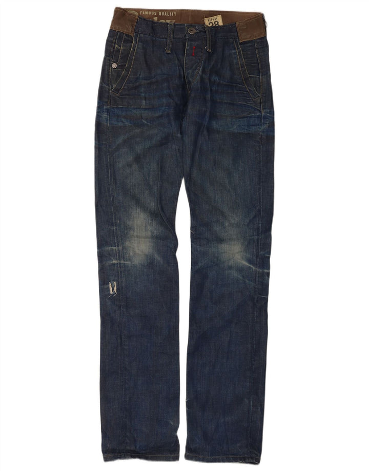 Replay Ανδρικά Distressed Slim Jeans W28 L34 Blue Cotton