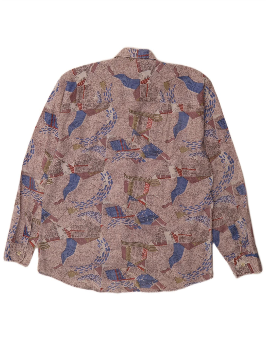 Vintage Ανδρικό πουκάμισο Abstract Pattern Μέγεθος 39/40 Μεσαίο Πολύχρωμο
