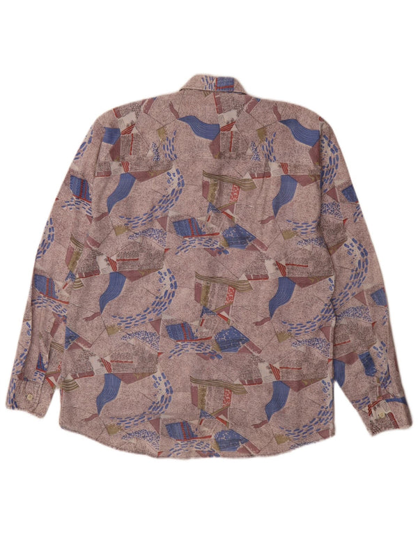 Vintage Ανδρικό πουκάμισο Abstract Pattern Μέγεθος 39/40 Μεσαίο Πολύχρωμο