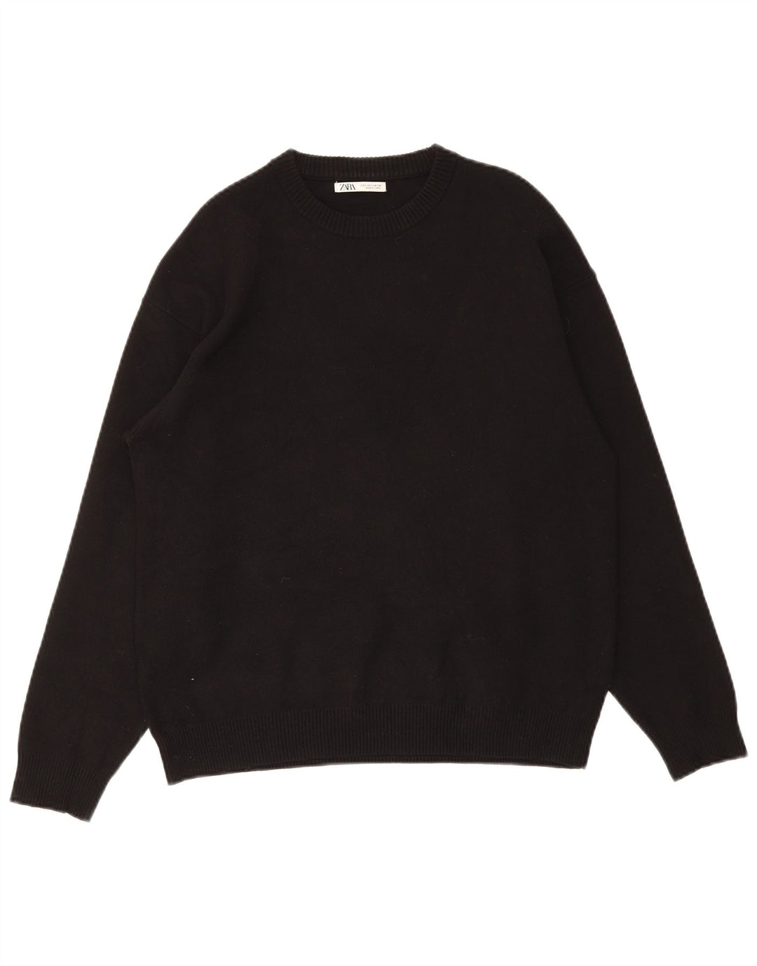 Ανδρικό πουλόβερ Zara Crew Neck Jumper Μικρή μαύρη βισκόζη