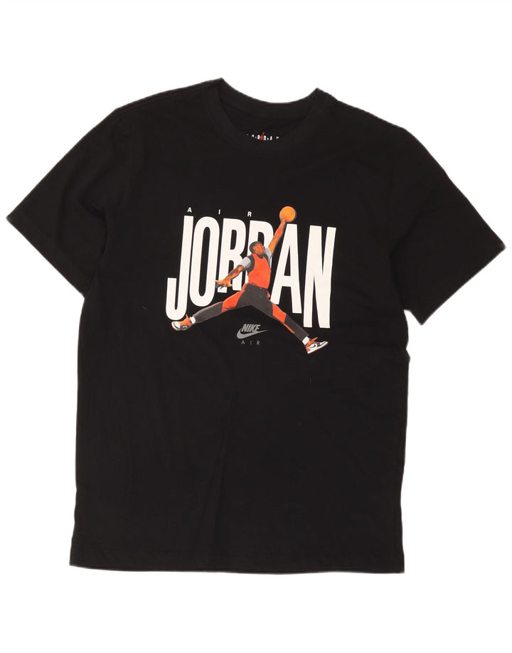 Ανδρικό γραφικό μπλουζάκι Jordan, μεσαίο μαύρο βαμβακερό