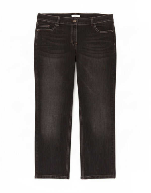 Marks & Spencer Γυναικεία Straight Jeans UK 18 XL W36 L27 Μαύρο βαμβακερό