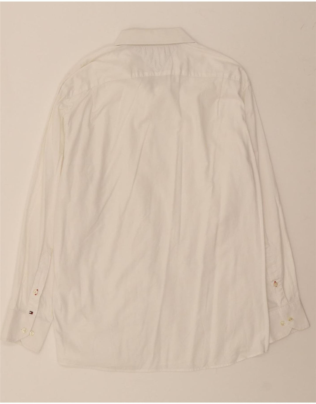 TOMMY HILFIGER Mens Shirt Size 16 1/2 Large White Cotton Vintage Tommy Hilfiger and Second-Hand Tommy Hilfiger from Messina Hembry 