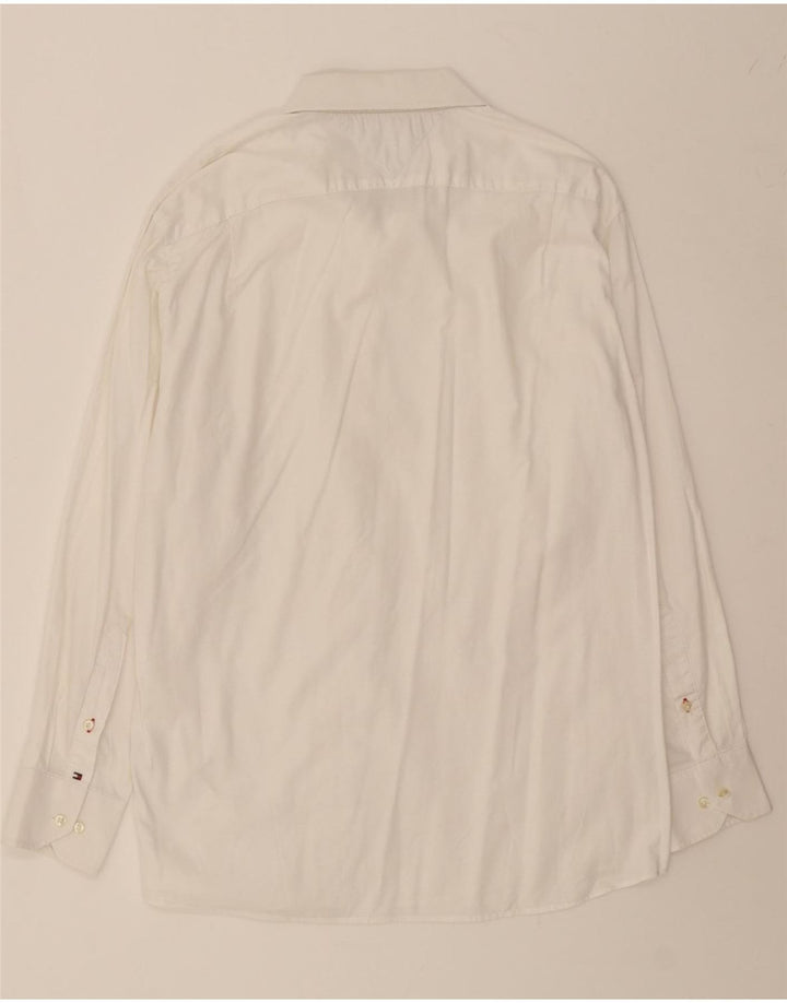 TOMMY HILFIGER Mens Shirt Size 16 1/2 Large White Cotton Vintage Tommy Hilfiger and Second-Hand Tommy Hilfiger from Messina Hembry 