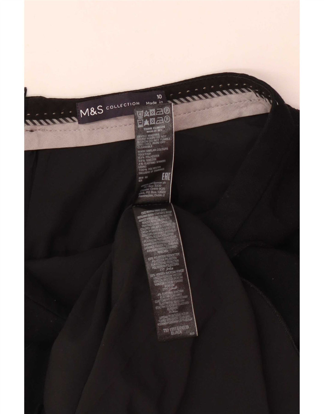 Marks & Spencer Γυναικεία Pencil Φούστα UK 10 Small W26 Black Polyester