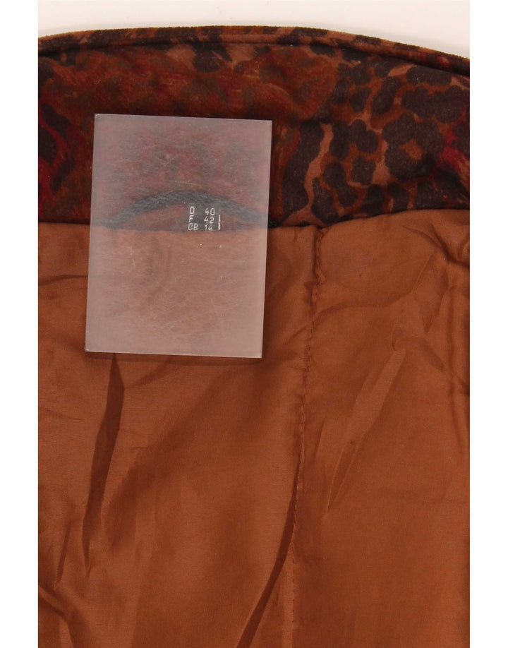 Vintage γυναικείο υπερμεγέθη Bomber Jacket UK 14 Large Brown Animal Print