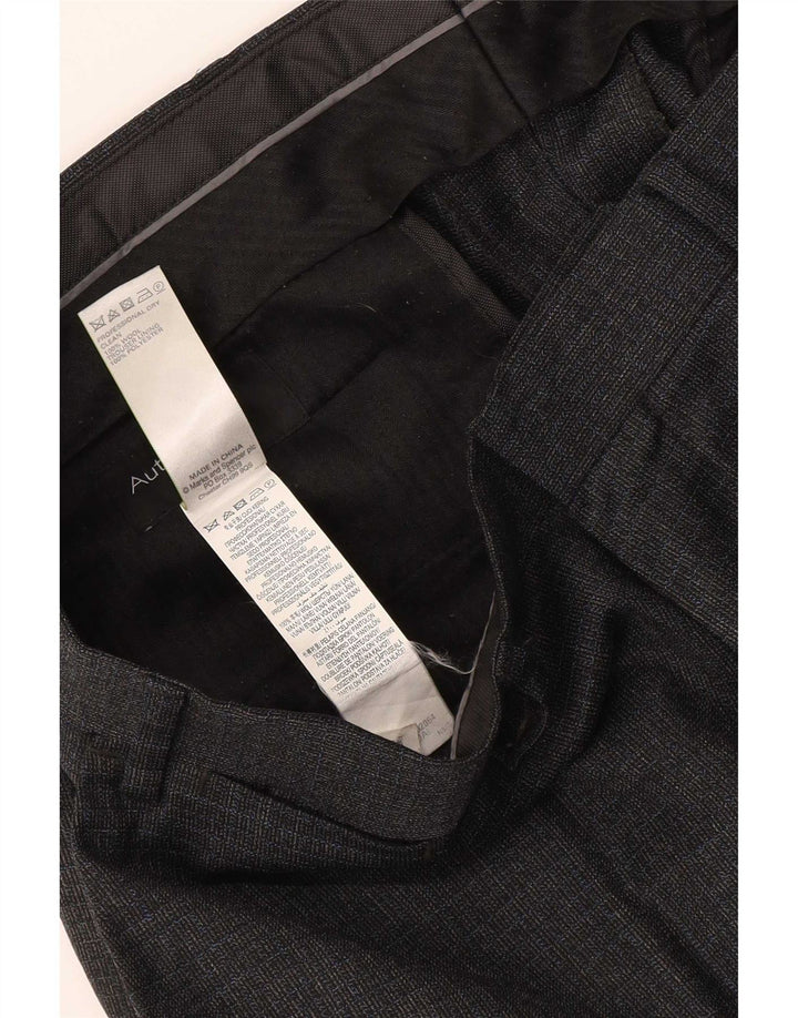 Marks & Spencer Ανδρικό αυτόγραφο ίσιο παντελόνι W36 L33 Γκρι μαλλί