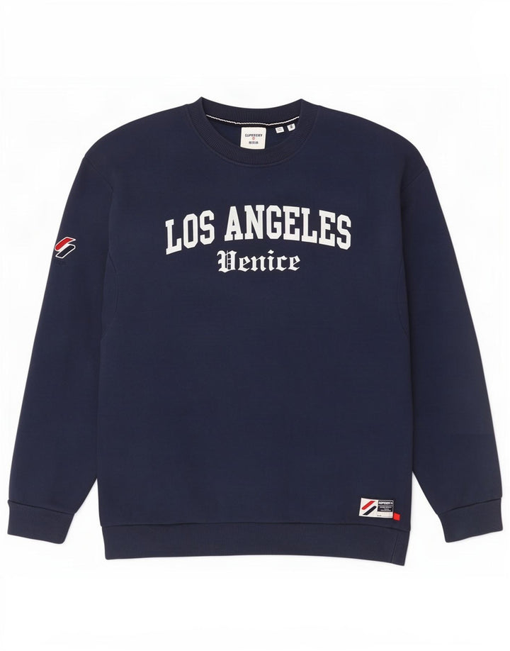 Ανδρικό γραφικό φούτερ Superdry Jumper Μικρό Navy Blue βαμβακερό