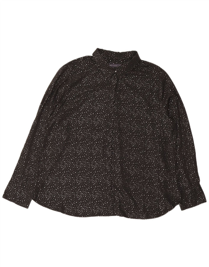 Marks & Spencer Γυναικείο πουκάμισο Oversized Μπλούζα UK 18 XL Black Spotted