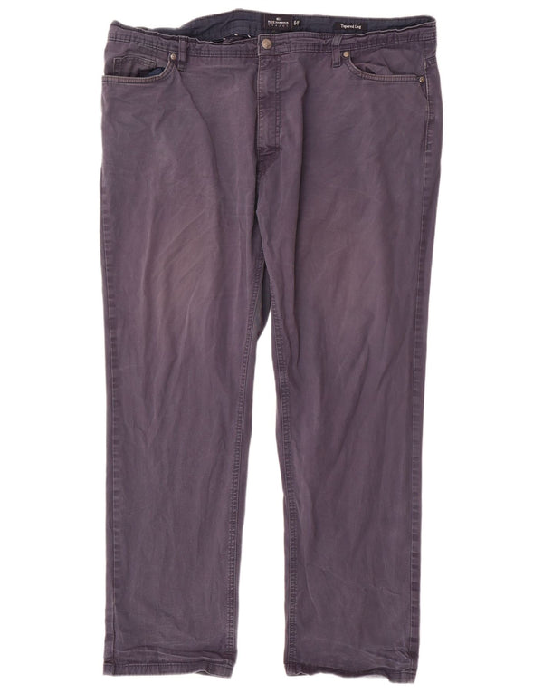Marks & Spencer Mens Blue Harbor Tapered Casual Trousers W42 L31 Navy