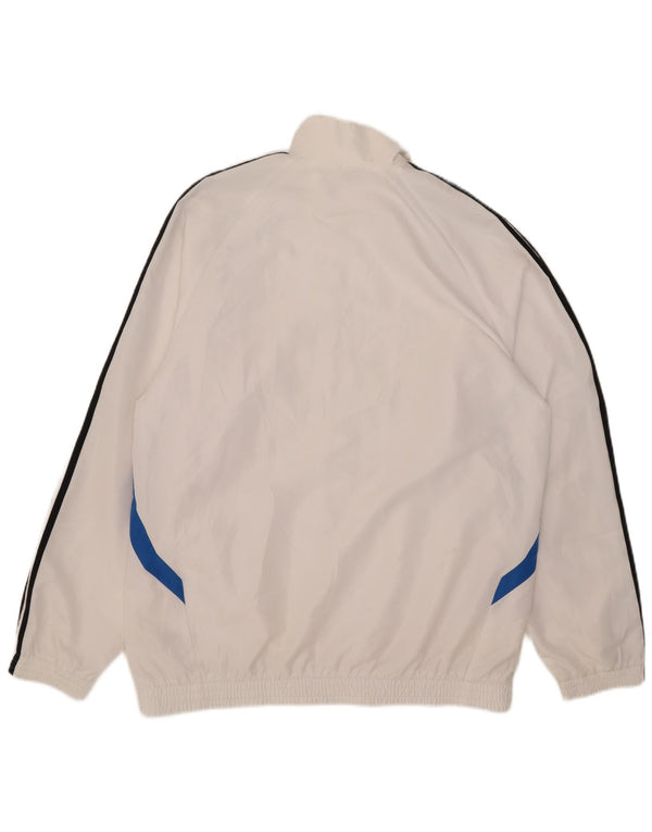 Adidas Mens Tracksuit Top Jacket UK 42/44 Large White Colourblock Polyester