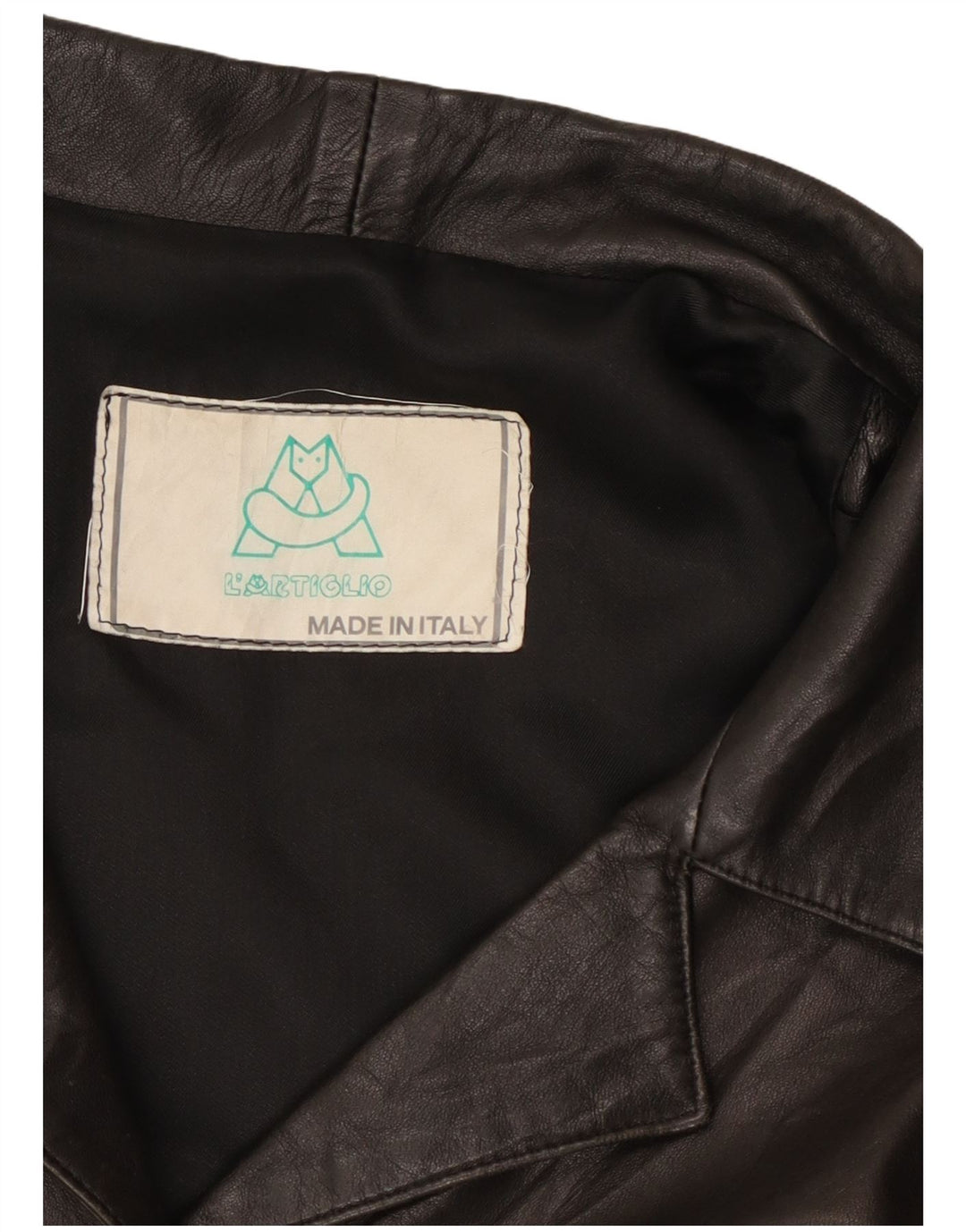 Vintage Γυναικείο Δερμάτινο Μπουφάν UK 16 Large Μαύρο