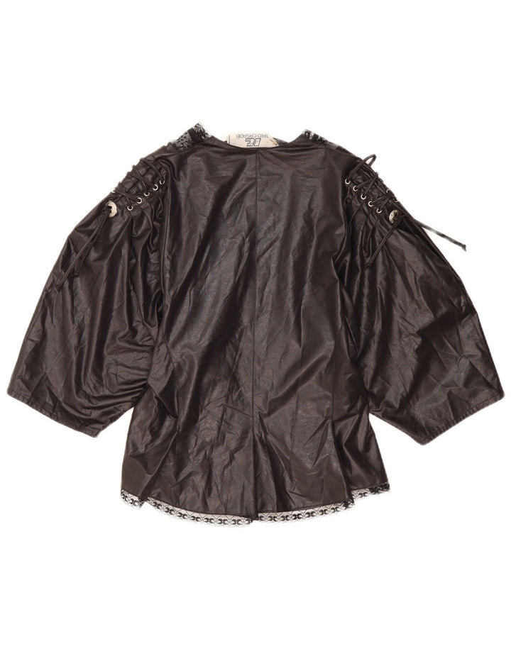 VINTAGE Γυναικεία Ζακέτα με μανίκια 3/4 UK 10 Small Black