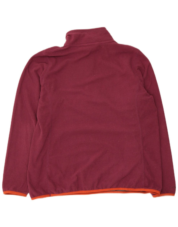 Orvis Womens Zip Neck Fleece Jumper UK 16 Large Burgundy Polyester