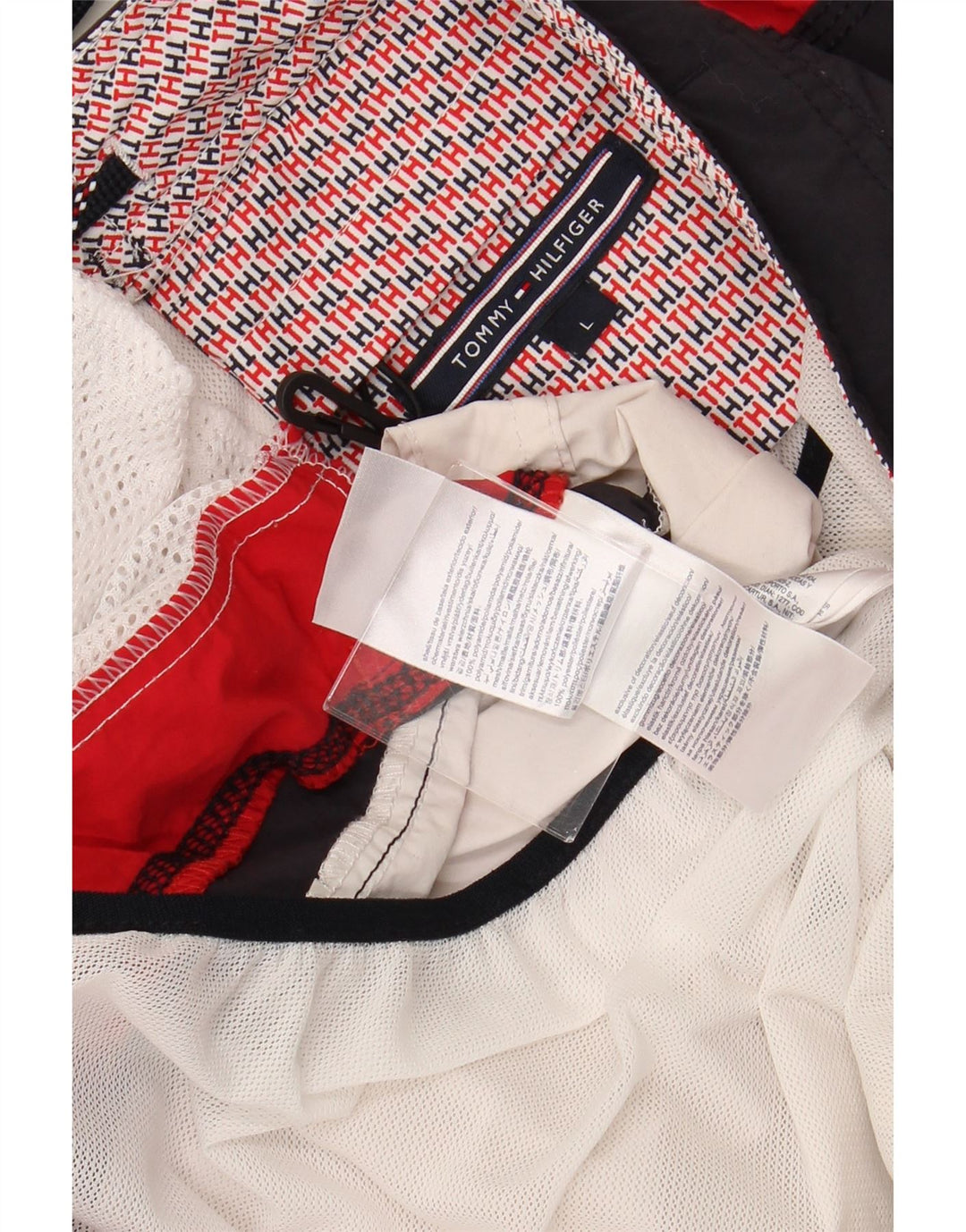 TOMMY HILFIGER Ανδρικό γραφικό σορτς κολύμβησης μεγάλο σε λευκό χρώμα