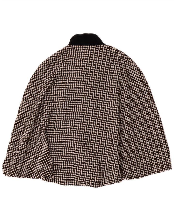 Regina Schrecker Γυναικείο Παλτό Poncho IT 42 Μεσαίο μαύρο μαλλί Houndstooth