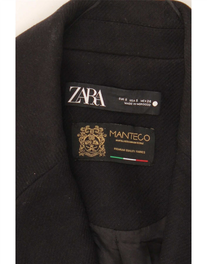 Zara Γυναικείο Παλτό με διπλό στήθος UK 10 Small Black