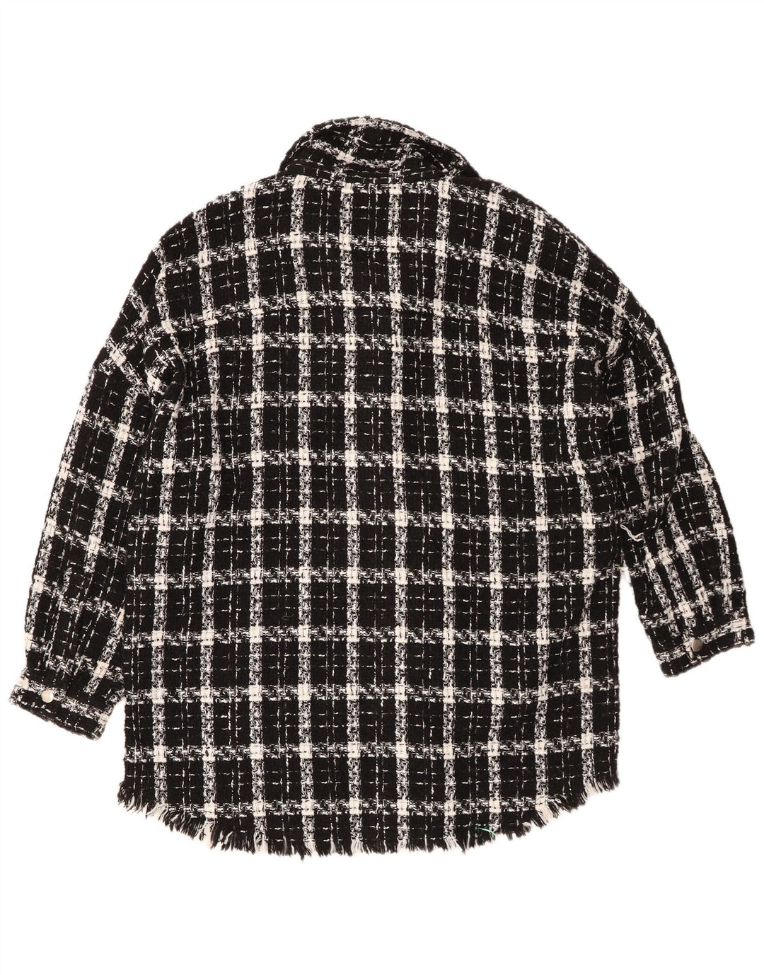 Zara Γυναικείο πουκάμισο Oversized UK 14 Medium Black Check Acrylic