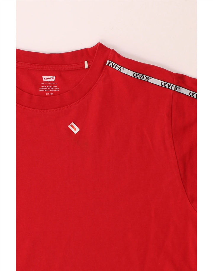 LEVI'S Womens Crop Oversized T-Shirt Top UK 10 Small Red Cotton Vintage Levi's and Second-Hand Levi's from Messina Hembry 