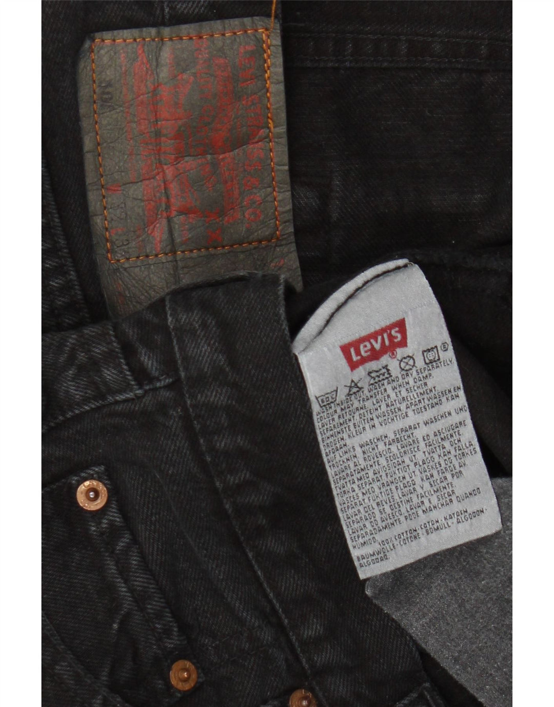 LEVI'S Ανδρικό τζιν 501 ίσιο W32 L32 Μαύρο βαμβακερό