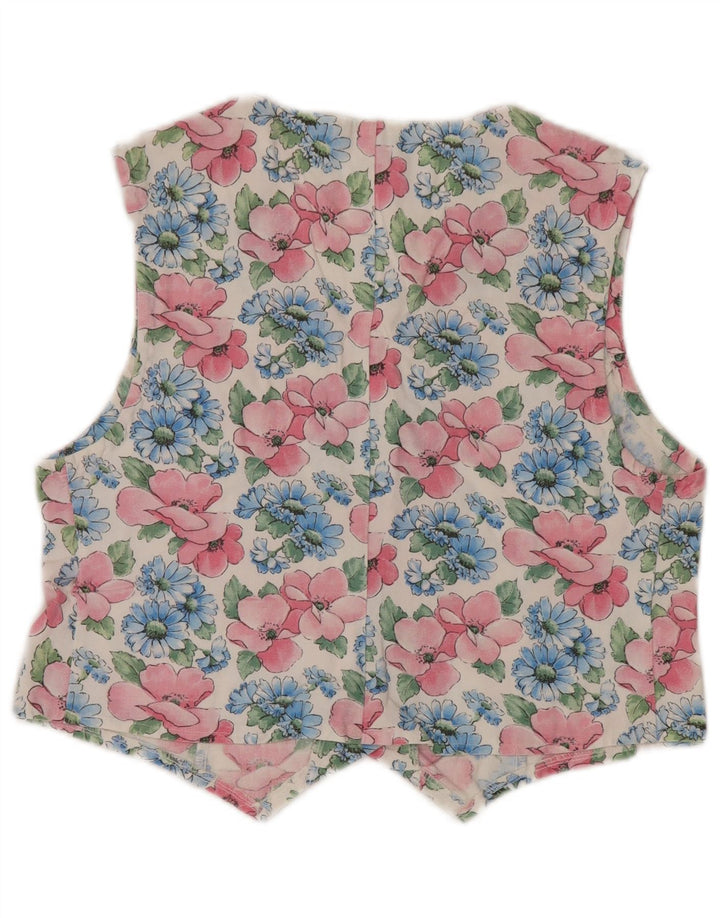 Vintage γυναικείο γιλέκο UK 14 Medium πολύχρωμο Floral