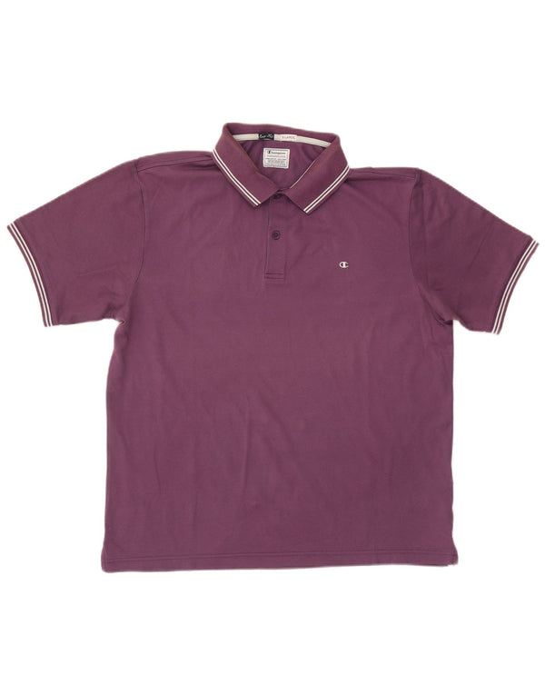 Champion Mens Easy Fit Polo Shirt XL Purple Cotton