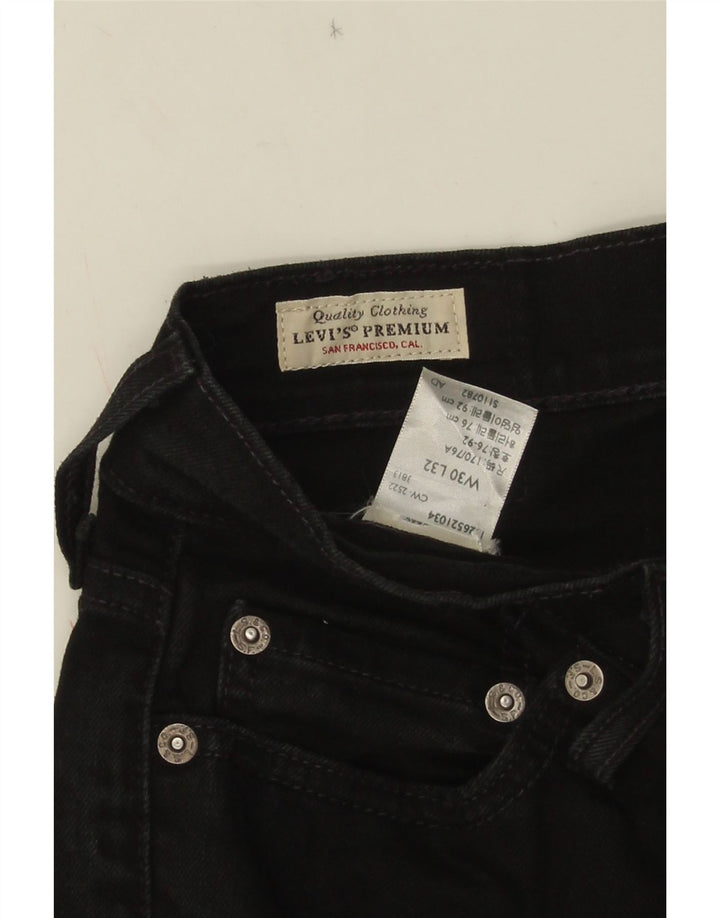 Ανδρικό τζιν LEVI'S Cropped Straight W30 L24 Μαύρο