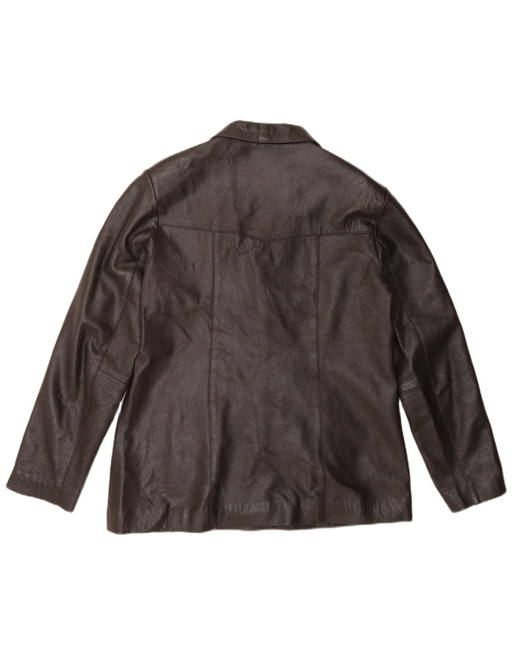 LIVE TREE Mens Leather Jacket UK 16 Large Brown Leather