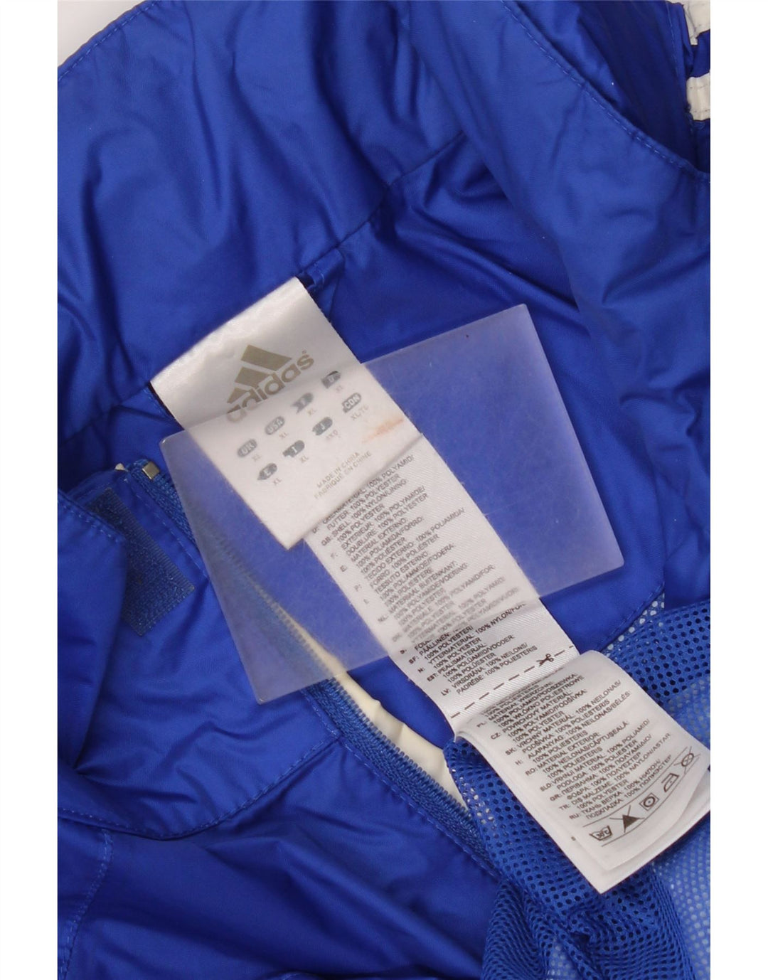 Adidas Ανδρικό μπουφάν βροχής με κουκούλα UK 42 XL Blue Polyamide