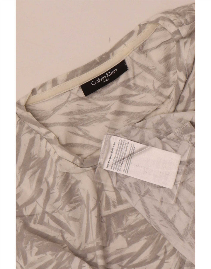 Calvin Klein Ανδρικό T-Shirt Abstract Pattern Top μεγάλο γκρι βαμβακερό