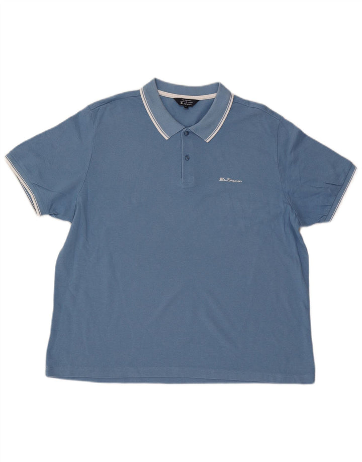 Ανδρικό μπλουζάκι πόλο Ben Sherman XL Μπλε βαμβακερό