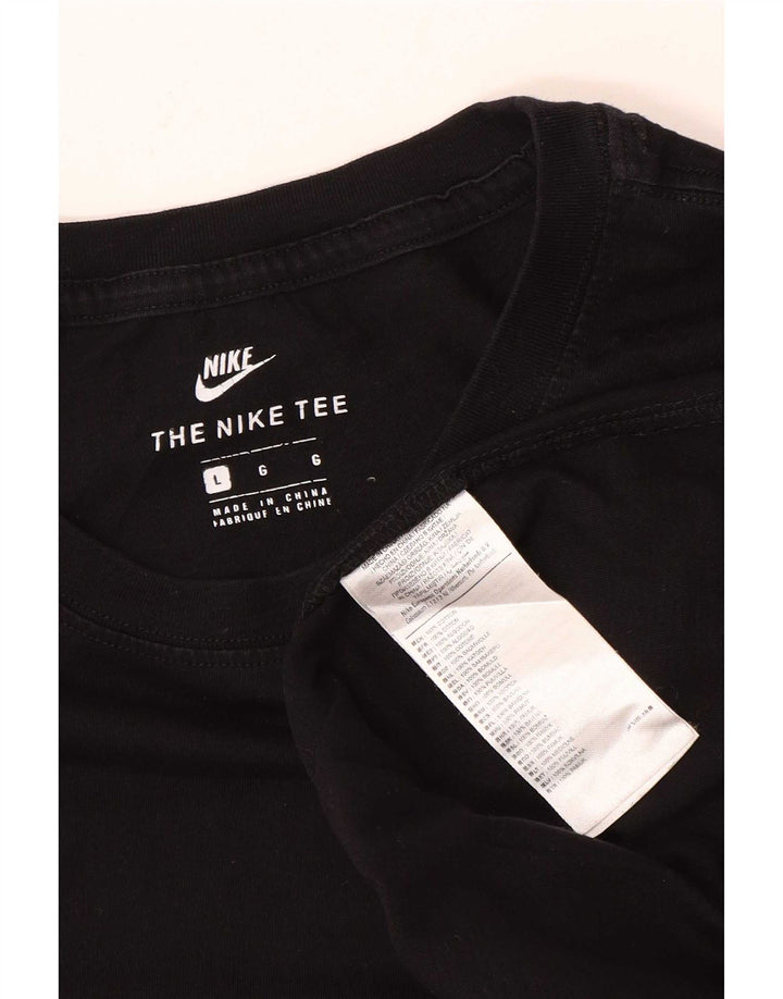 Ανδρικό κοντομάνικο μπλουζάκι Nike, κανονικό, μεγάλο μαύρο βαμβακερό