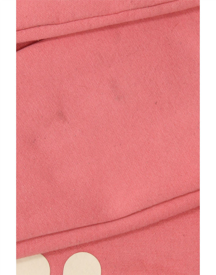 FILA Womens Crop Graphic Hoodie Jumper UK 14 Medium Pink Polyester Vintage Fila and Second-Hand Fila from Messina Hembry 