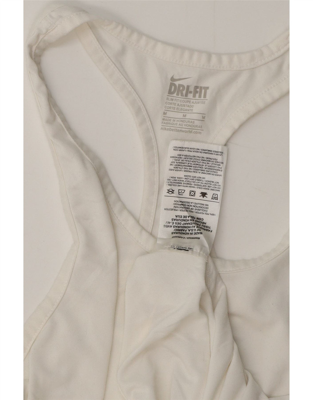 Γυναικείο γιλέκο NIKE Dri Fit Slim Fit Top UK 12 Μεσαίο λευκό πολυεστέρας