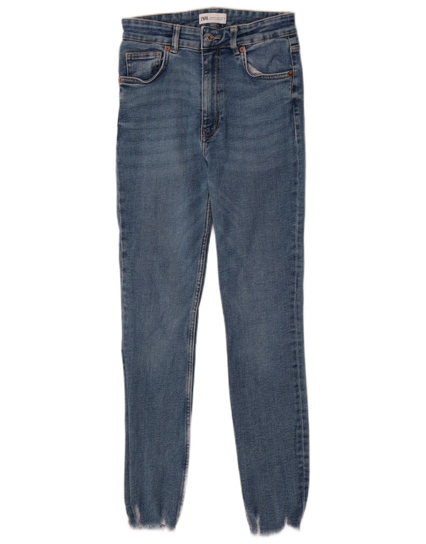 Zara γυναικείο ψηλό στενό τζιν EU 38 Small W28 L28 Μπλε βαμβακερό