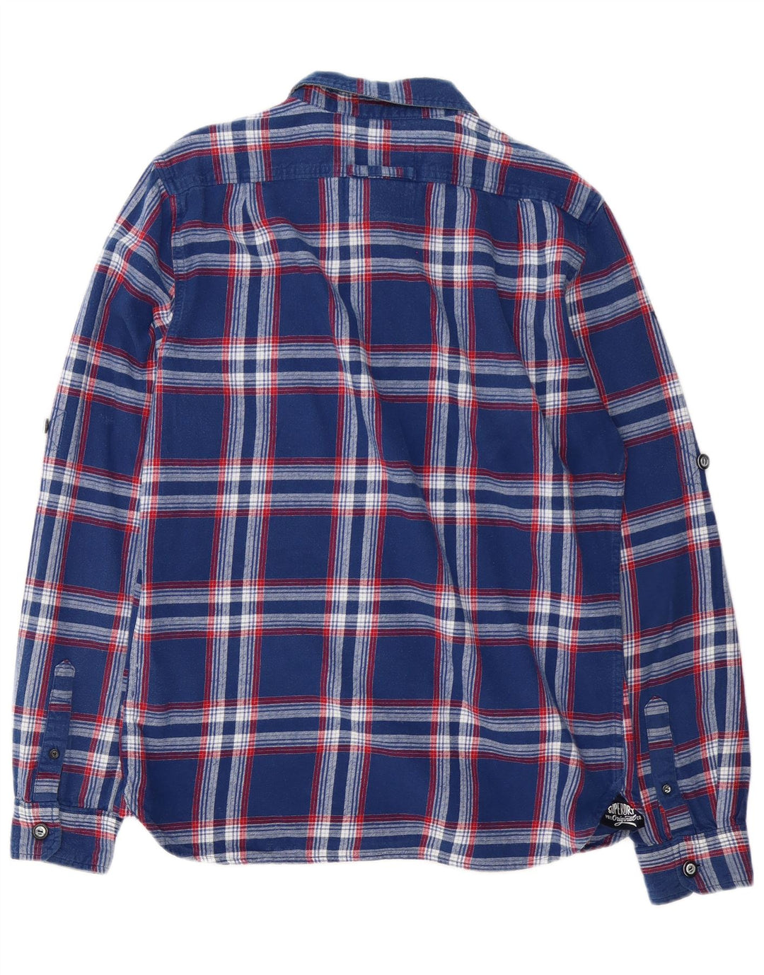 Ανδρικό φανελένιο πουκάμισο Superdry μεγάλο μπλε ναυτικό, βαμβακερό
