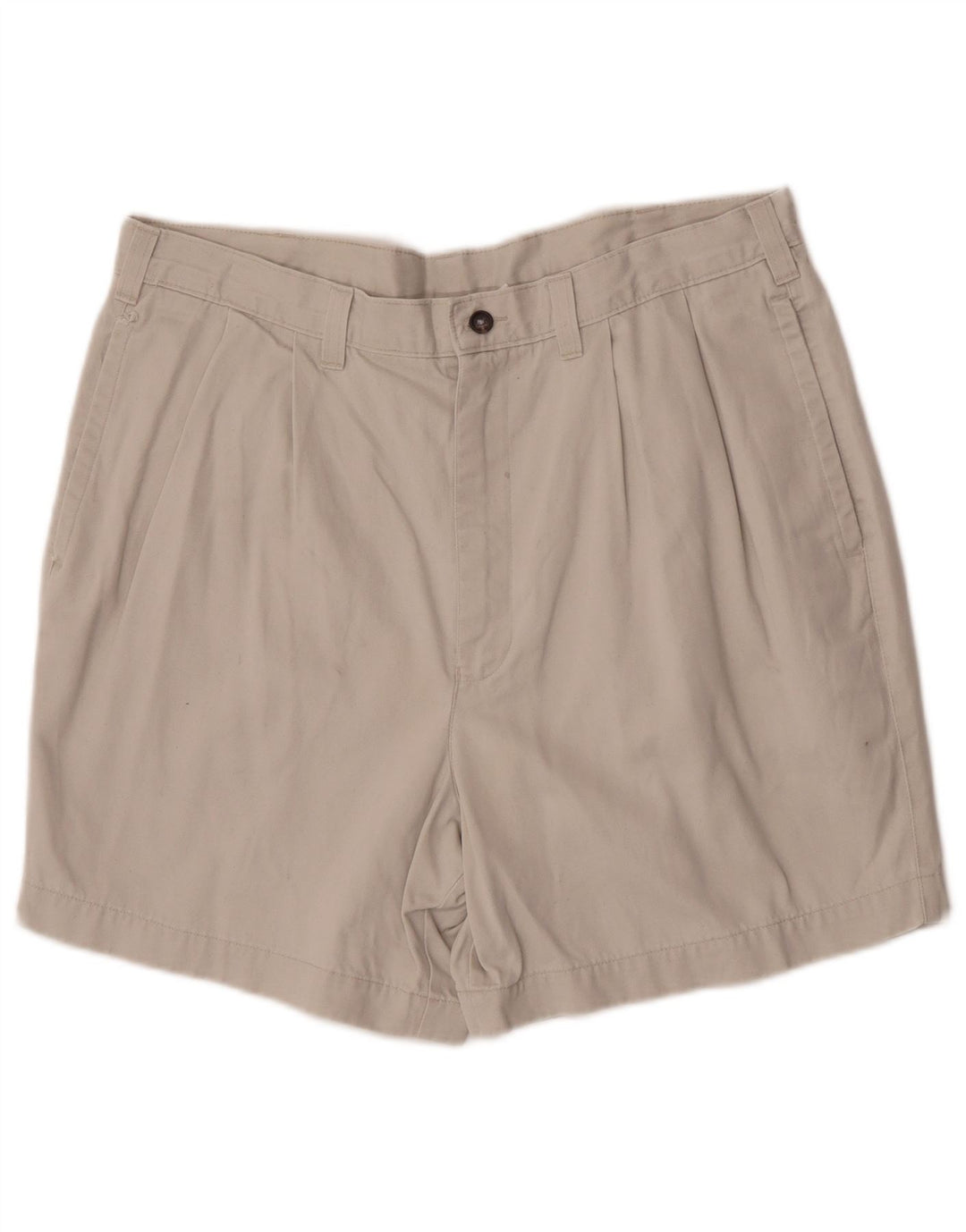 Marks & Spencer Ανδρικό σορτς Chino με καρφίτσες W36 μεγάλο, βαμβακερό σε λευκό χρώμα