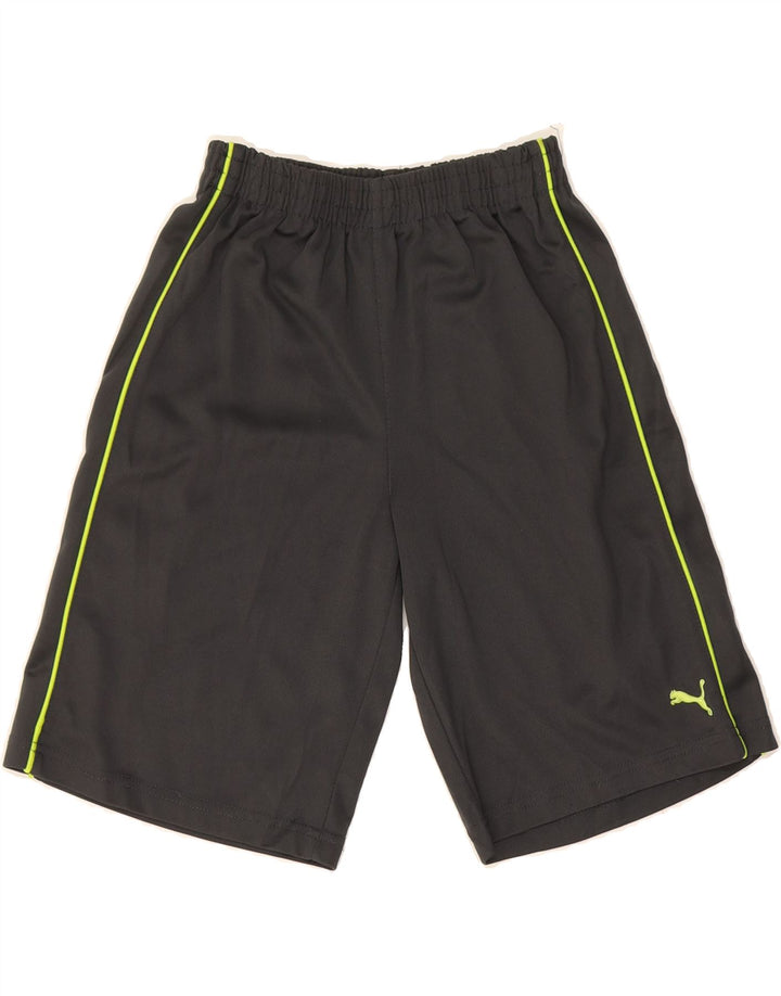 PUMA Boys Sport Shorts 9-10 Years Medium Grey Polyester Vintage Puma and Second-Hand Puma from Messina Hembry 
