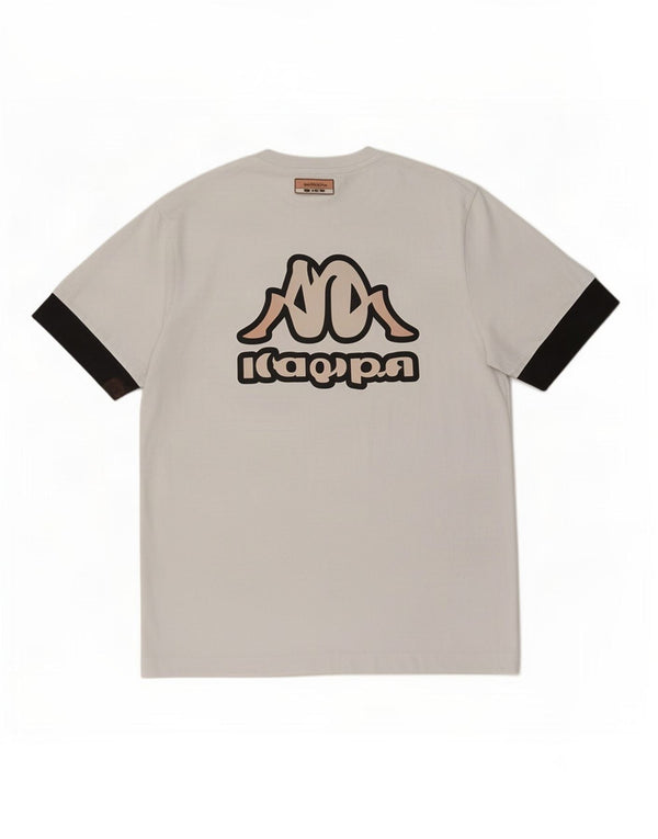 Ανδρικό γραφικό T-Shirt Kappa Top Small White Colourblock Βαμβακερό