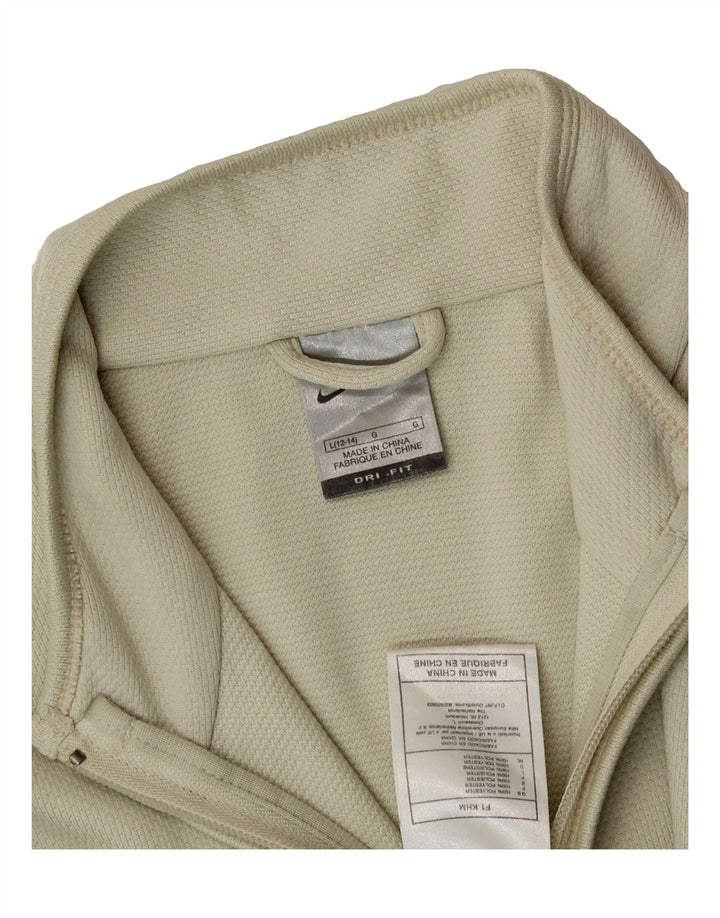 NIKE Girls Dri Fit Tracksuit Top Jacket 12-13 Years Large Beige Polyester Vintage Nike and Second-Hand Nike from Messina Hembry 