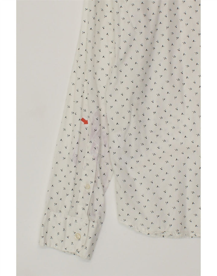 J. CREW Mens Slim Shirt XL White Floral Cotton Vintage J. Crew and Second-Hand J. Crew from Messina Hembry 