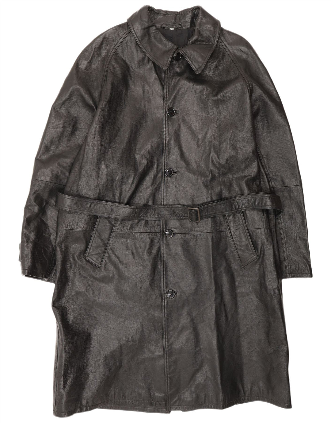 VINTAGE Ανδρικό Δερμάτινο Παλτό IT 52 XL Μαύρο Δερμάτινο