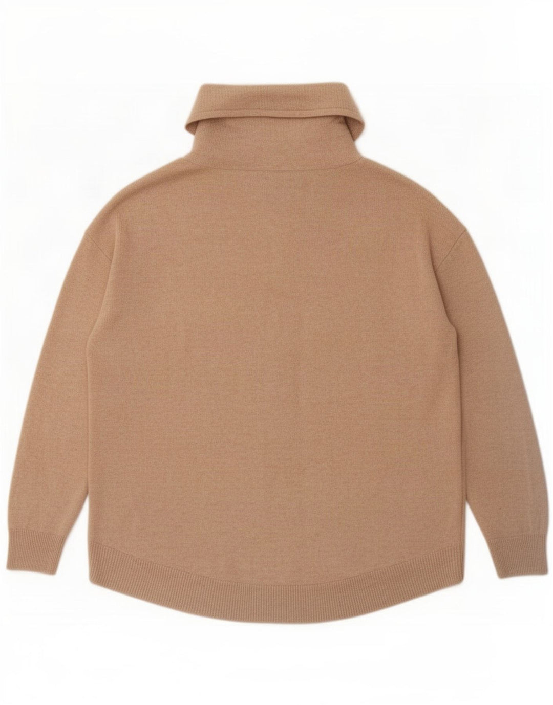 Massimo Dutti Γυναικείο πουλόβερ μεγάλου μεγέθους με ρολό λαιμόκοψη UK 10 Small Beige