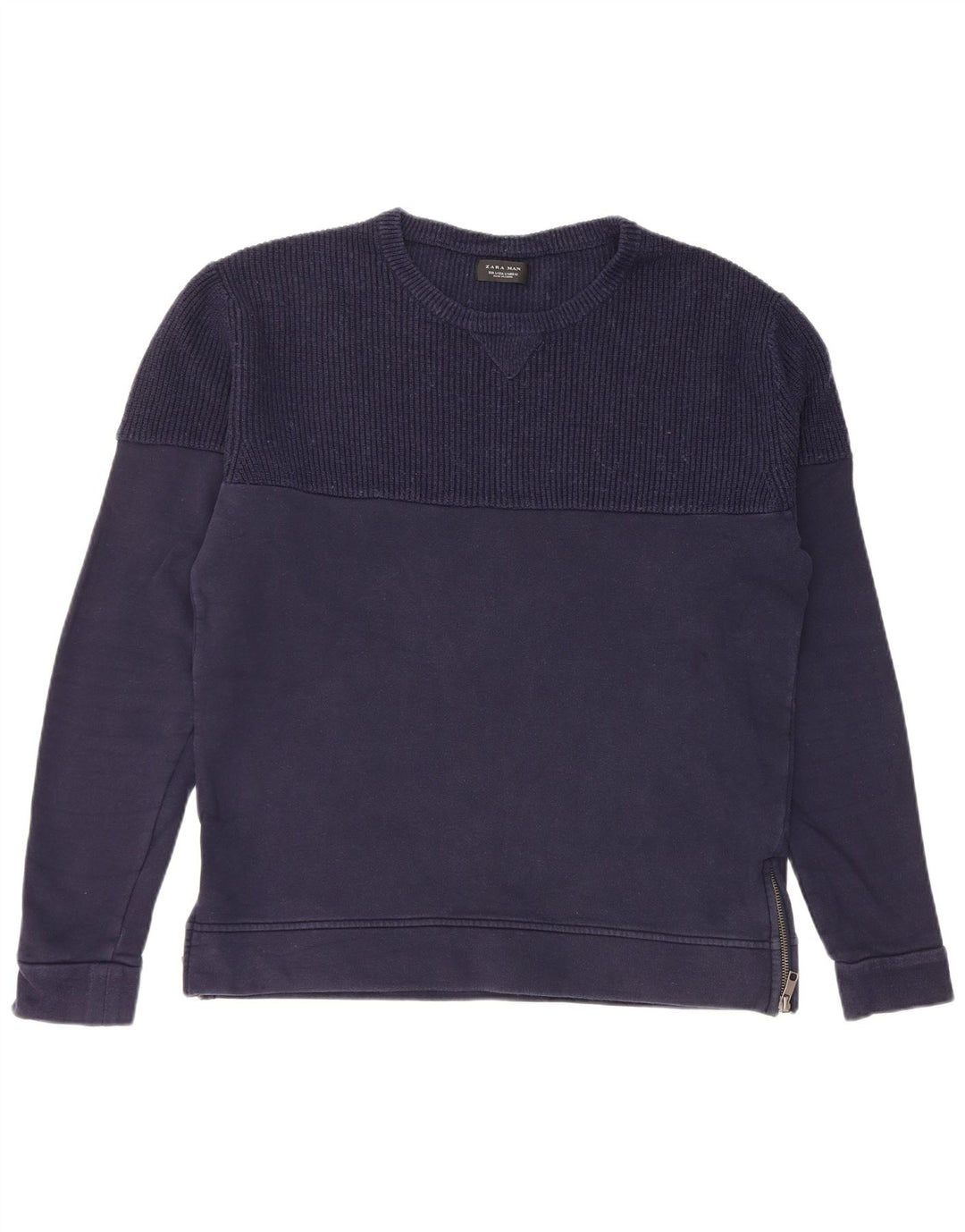 Zara Ανδρικό Φούτερ Jumper Μεγάλο Ναυτικό Βαμβακερό