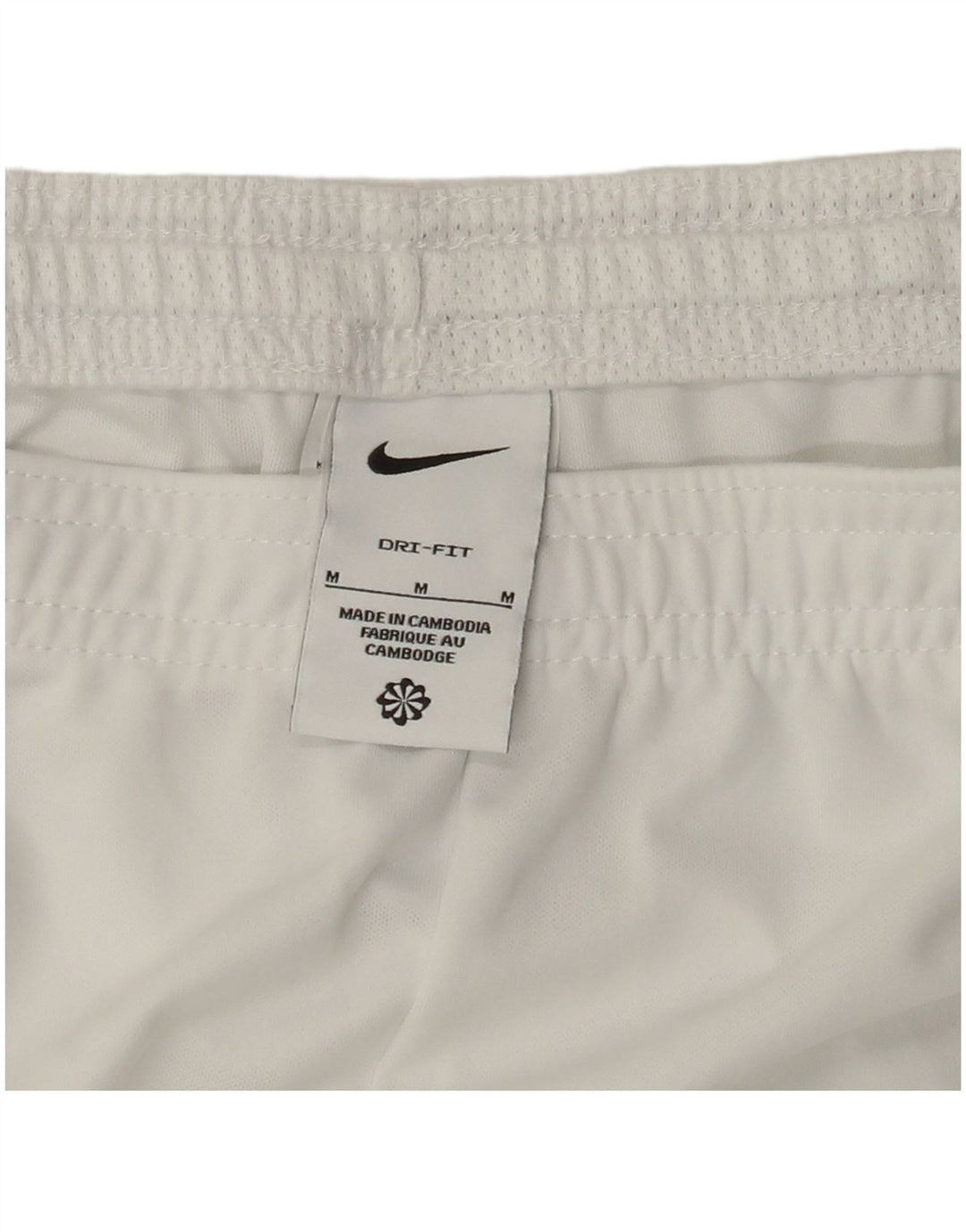 Ανδρικό αθλητικό σορτς NIKE Dri Fit από μεσαίο λευκό πολυεστέρα