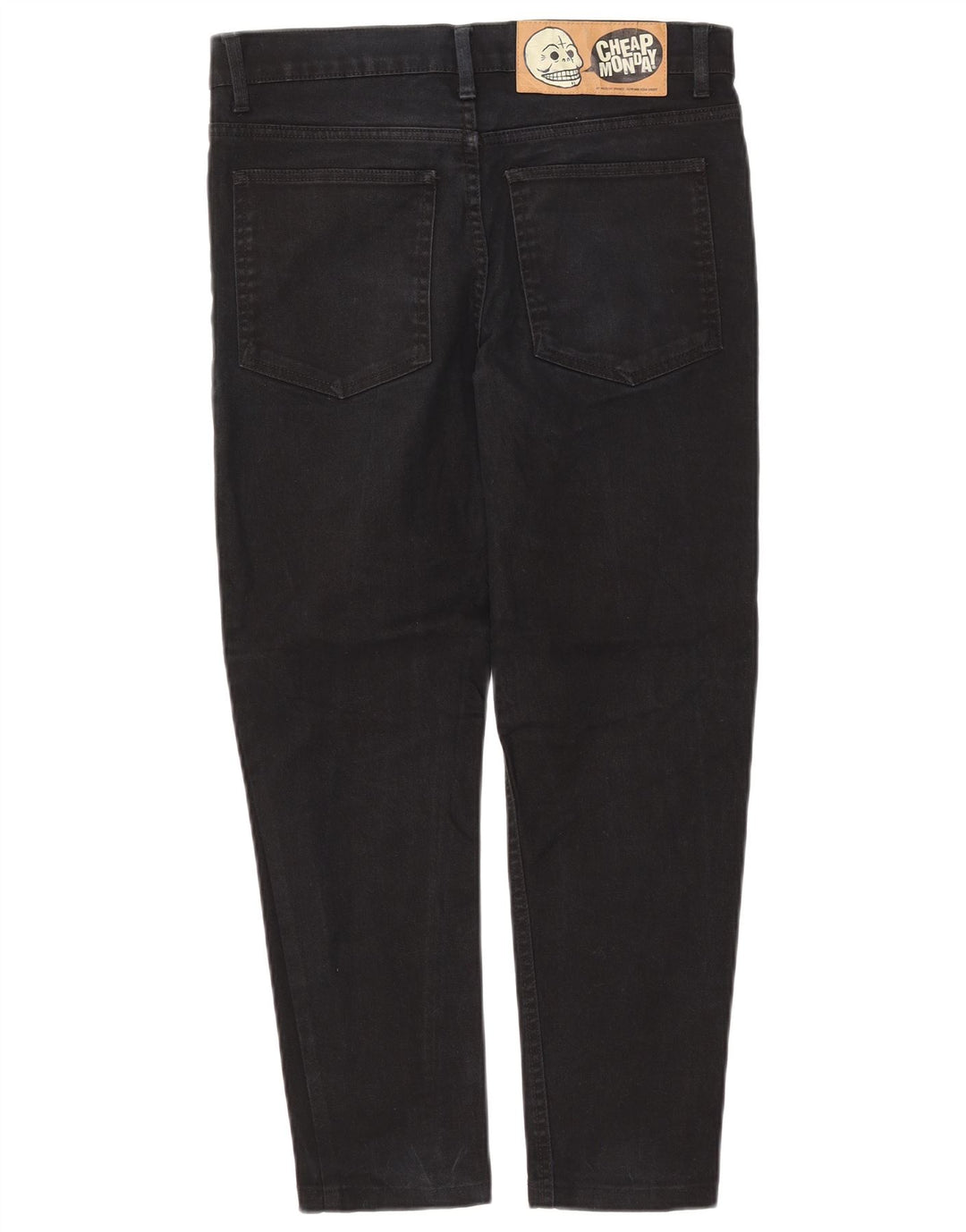 Cheap Monday Womens Crop Slim Jeans W33 L25 Black Cotton